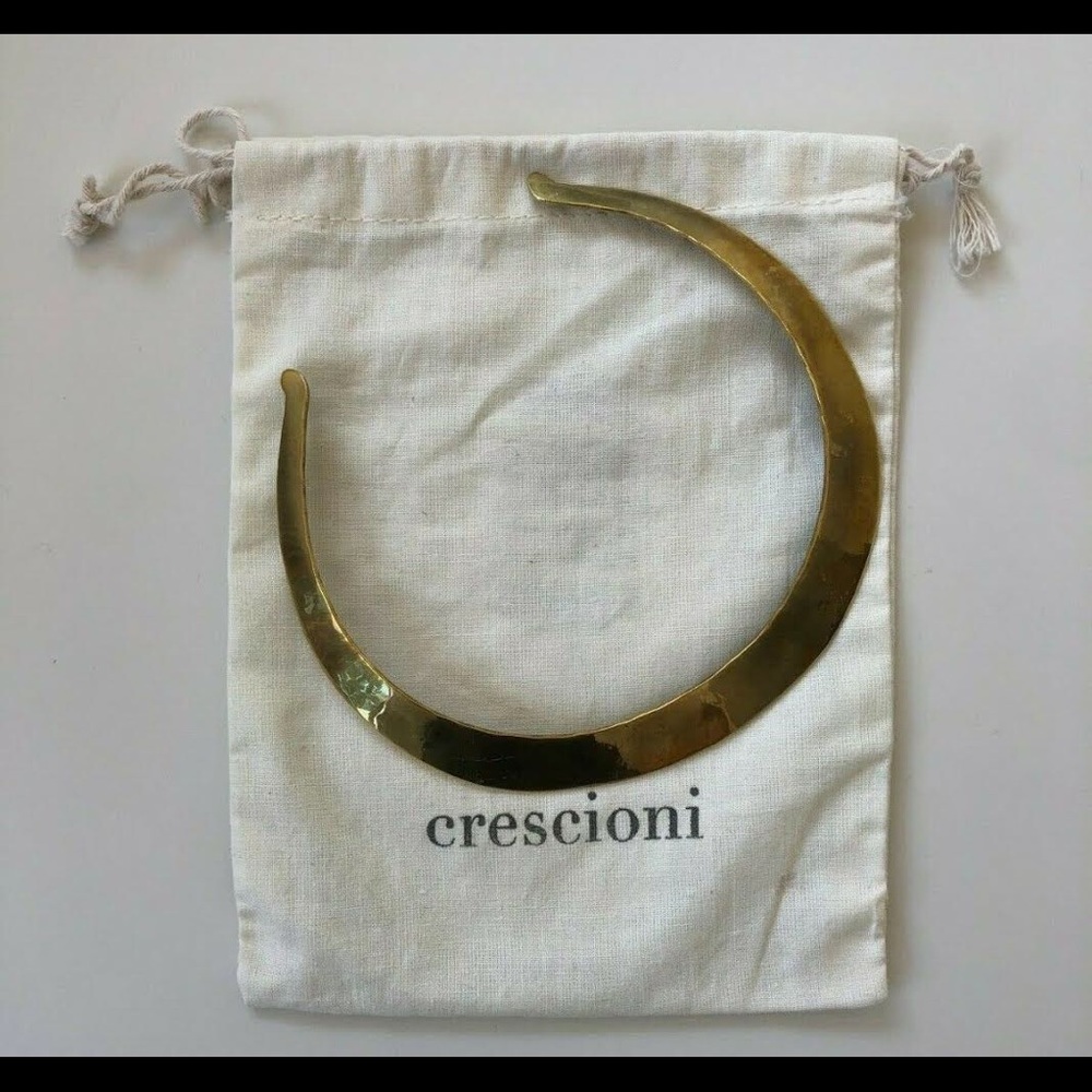 Crescioni brass gold choker necklace